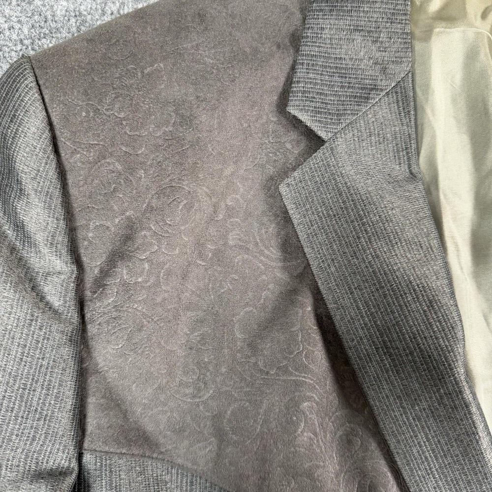 Vintage Silverado Western Blazer Mens 44 Suede Yoke Cowboy Sport Coat Gray USA - Picture 6 of 12